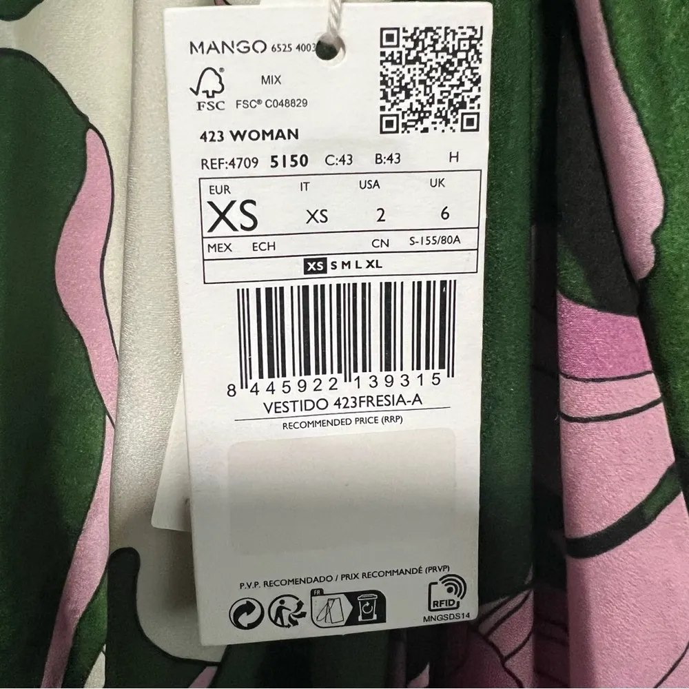 Mango Fresia-a Floral Print Dress, New with Tags, Size 2 - Image 7