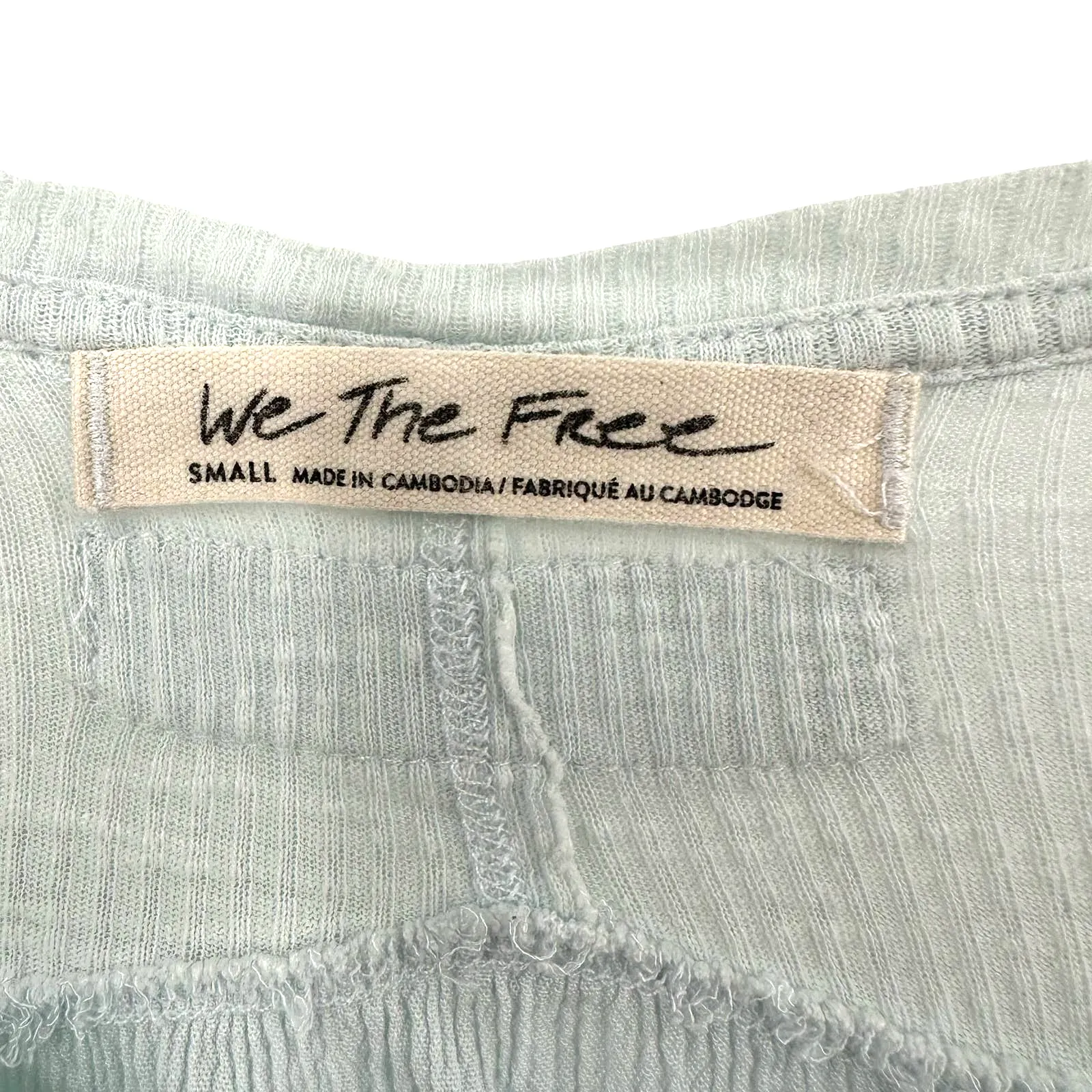 We the Free size small light blue long sleeve high low hem thermal shirt top‎ - Image 4