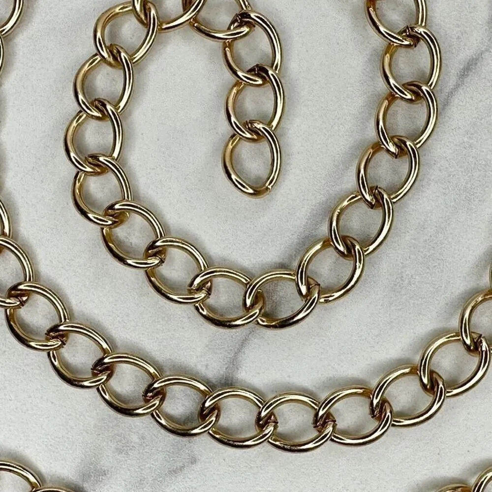 Gold Tone Simple Basic Metal Chain Link Belt Y2K Festival XS/Small (XS/S) ✨ - Image 7