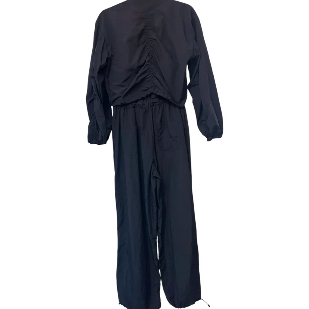 Steve‎ Madden NYC Set Black Parachute Jumpsuit Jacket Size Medium Y2K Gorpcore - Image 2