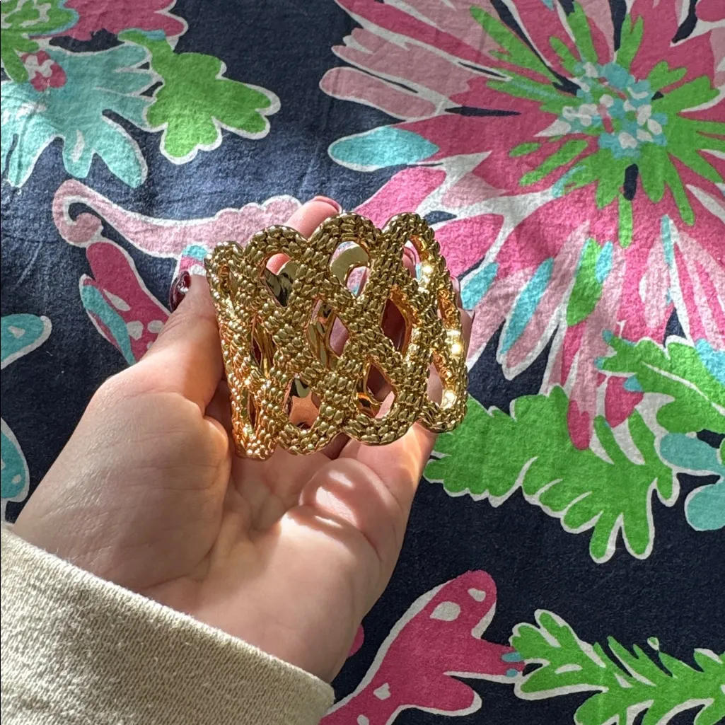 Lilly Pulitzer Gold Woven Bracelet - Image 3