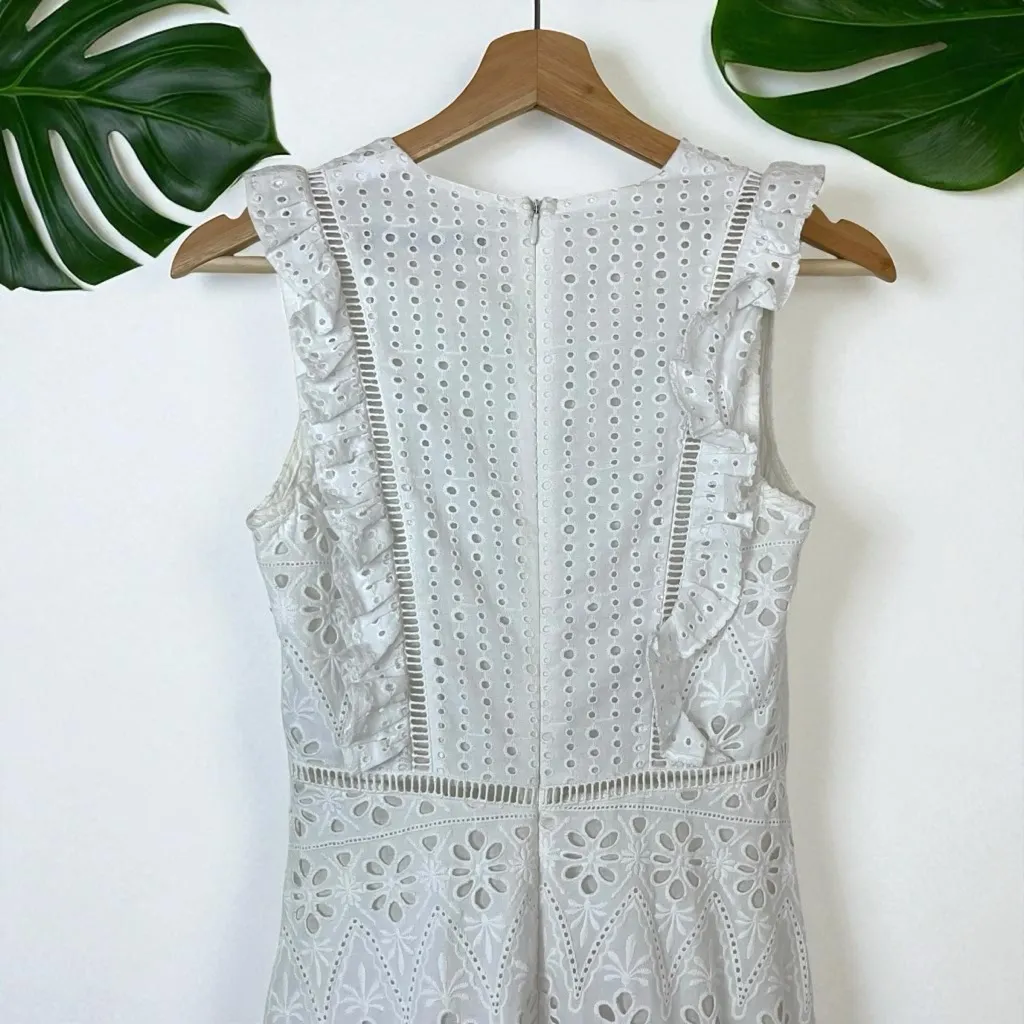 ZARA Embroidered Eyelet Open Work Midi Dress - Image 10