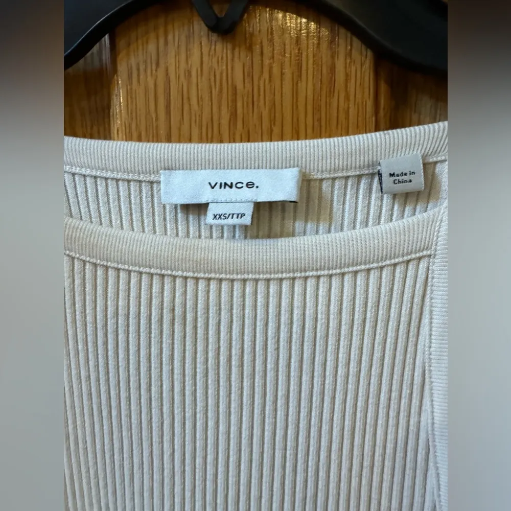 Vince Ribbed High-Neck Midi Tank Dress size XXS Color: FLAXEN $245.00 - Image 7