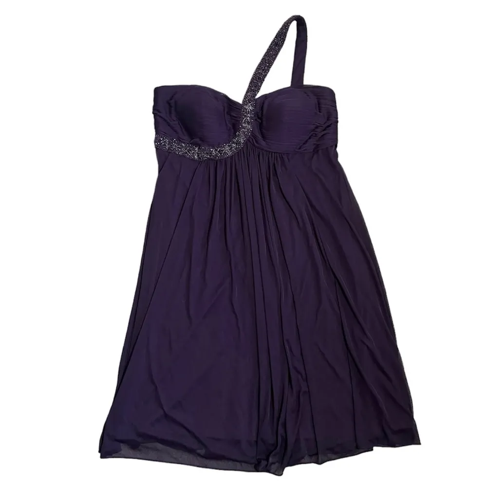 XSCAPE by Joanna Chen | Bare One Shoulder Purple Women’s Dress Size 14W - Image 2