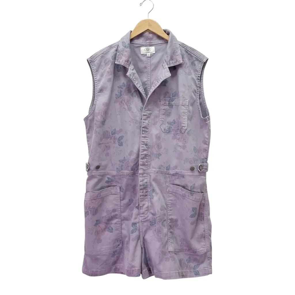 Lucky Brand x Laura Ashley Floral Romper Shorts Coverall Utility Purple Size XL - Image 3