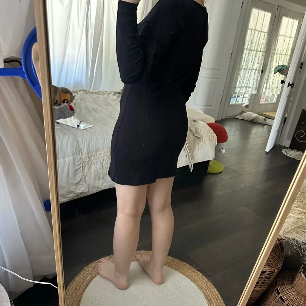 Peruvian Connection Women’s Black Medium Pima Cotton Longsleeve Dress - Image 3