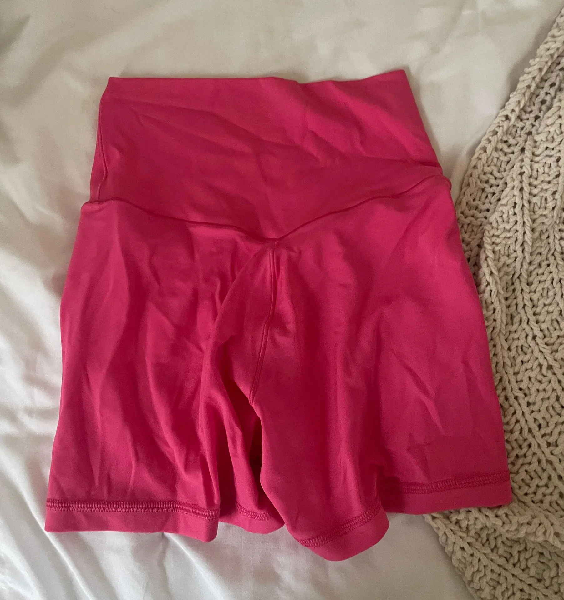 Pink  Cross-Over Biker Shorts - Image 3