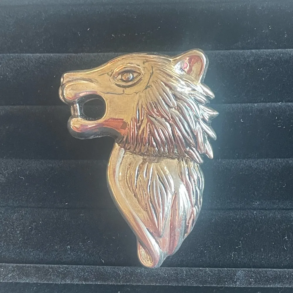 🐺 Vintage 2" Silver Wolf Head Pendant Brooch Pin 🐺 - Image 3