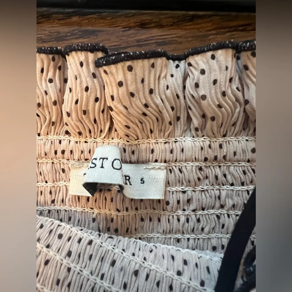 Planet Blue The East Order Beige Polka Dot Dress - Image 5