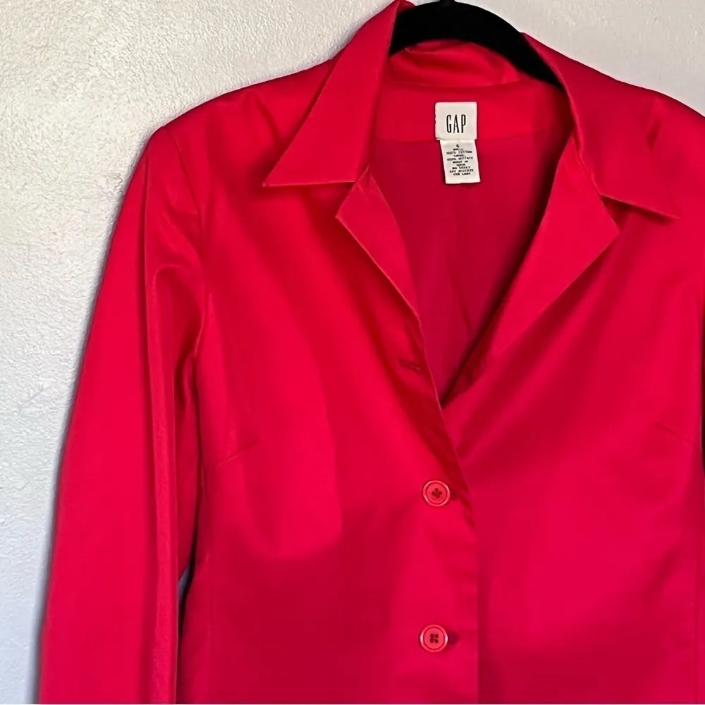 Gap Clean Cut Blazer Suit Coat Jacket Red Medium 8 - Image 2