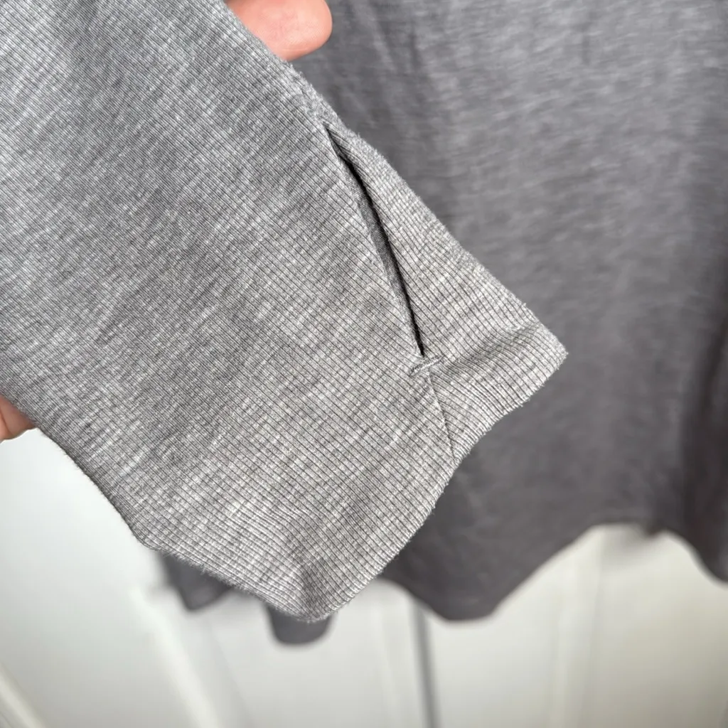 Athleta Essence Hooded Cowl Neck Long Sleeve Tunic Gray 405077 W1746 Sz L - Image 4