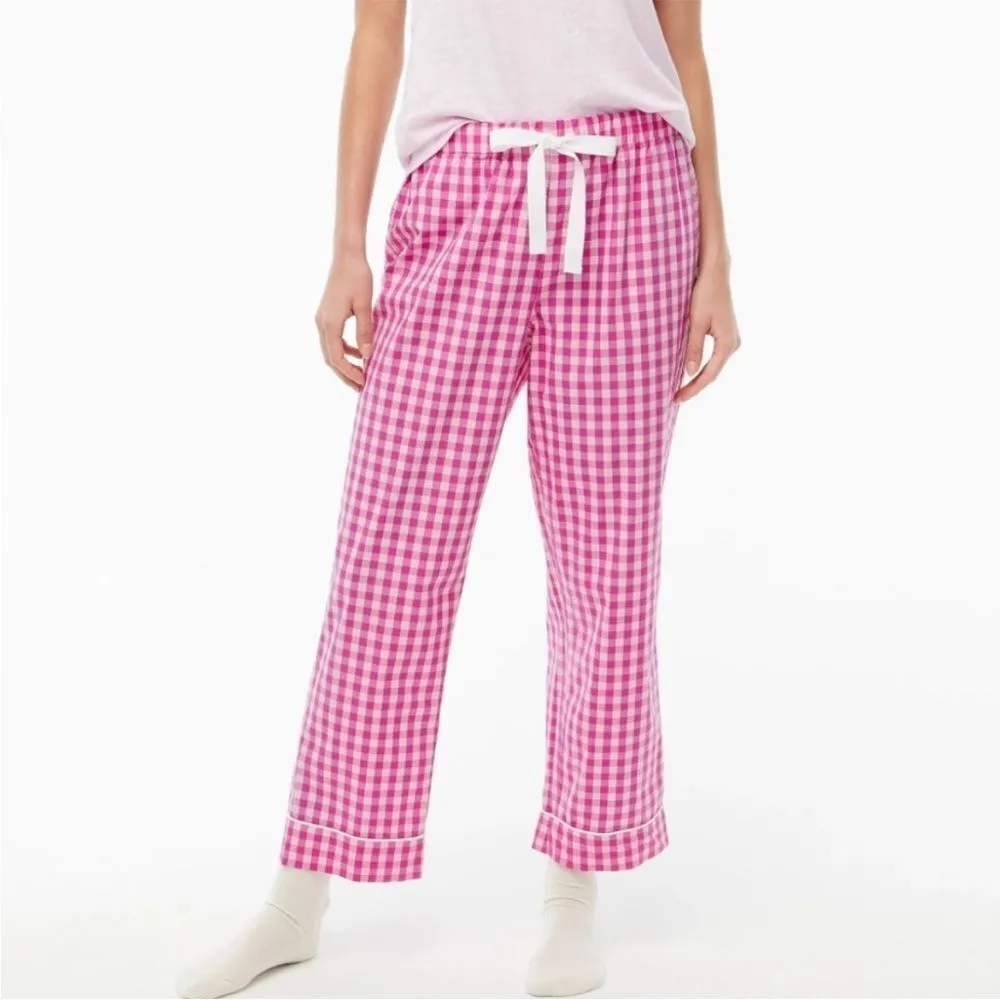 ✨J.Crew Printed flannel pajama Sz Medium pants✨ Pink - Image 6