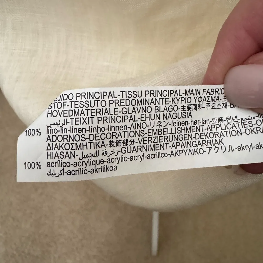 NWT Zara Linen Stone Tank Top in Ivory - Image 8