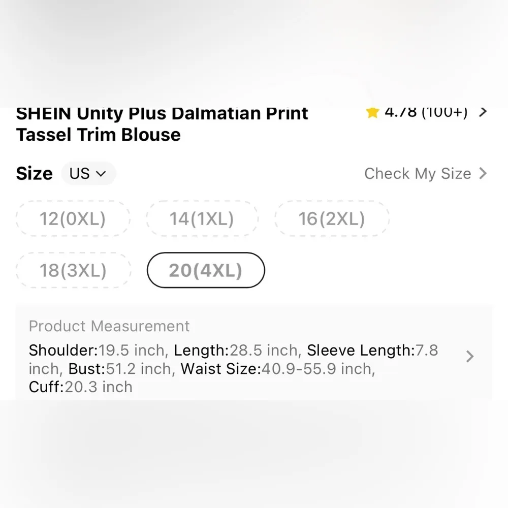 SHEIN Unity Plus Dalmatian Print Tassel Trim Blouse - Image 6