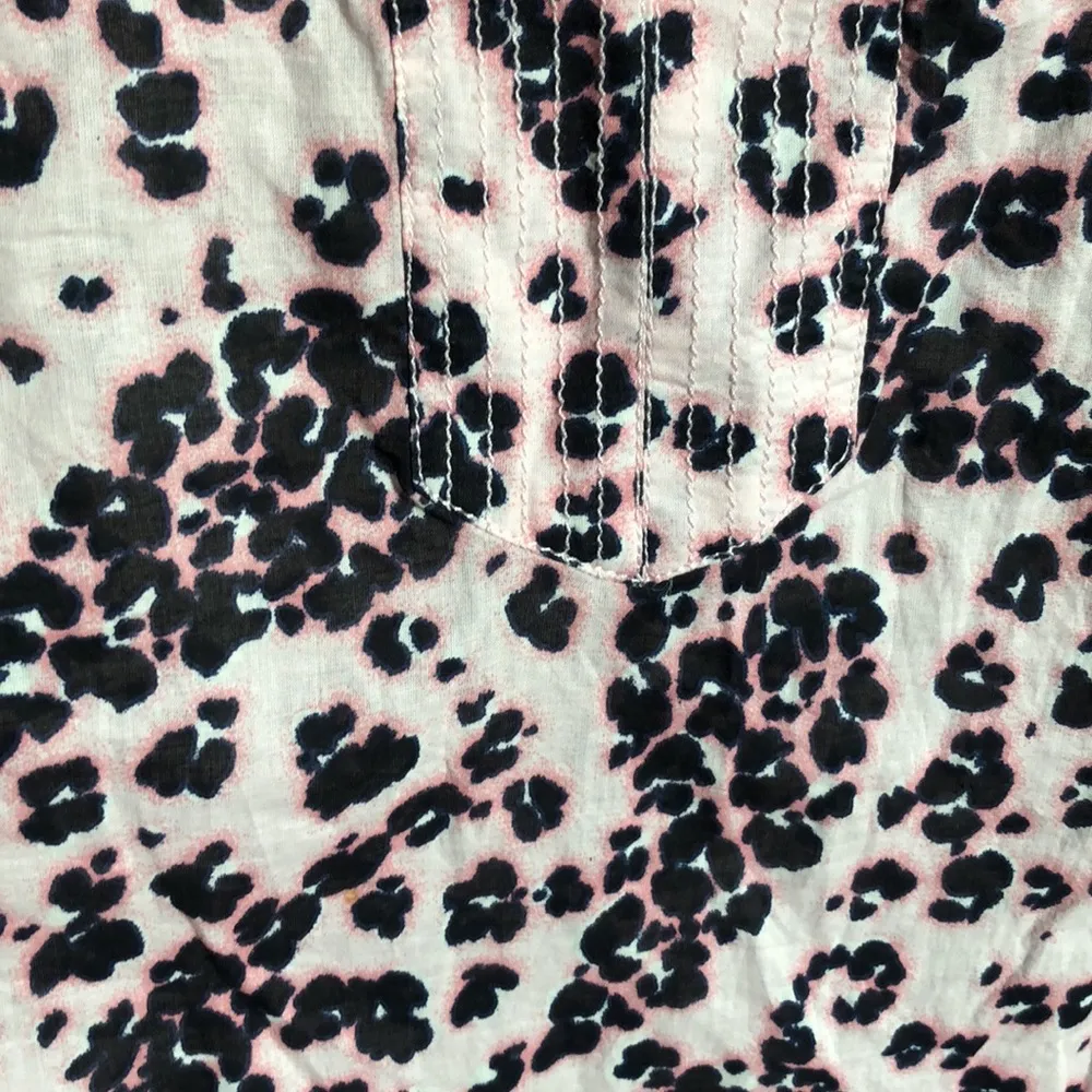 Talbots 3x COTTON TRAPUNTO POPOVER - LEOPARD PAISLEY top - Image 2