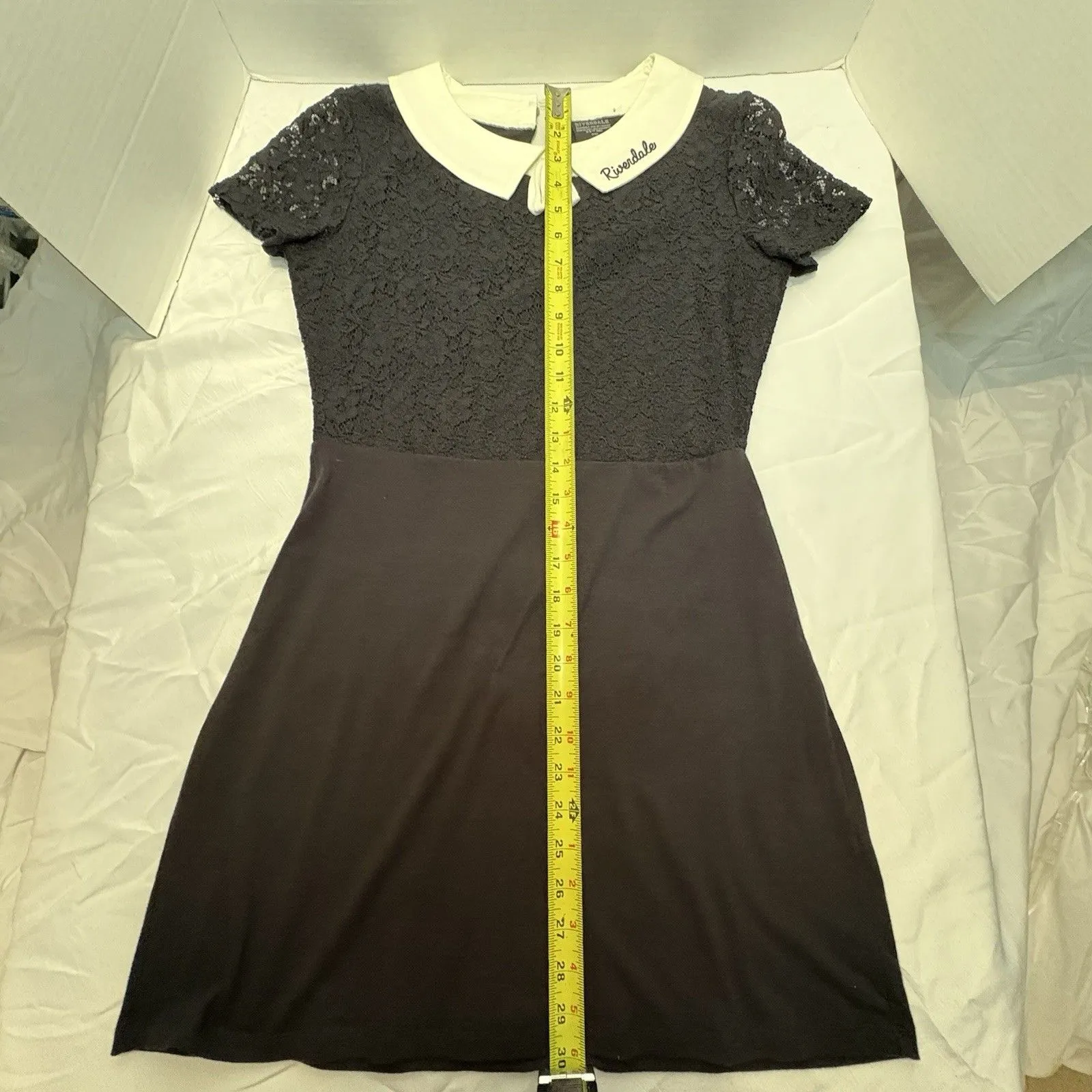 Riverdale Veronica Lace Cosplay Collared Mini Dress Size S/M Black Retro Size M - Image 6