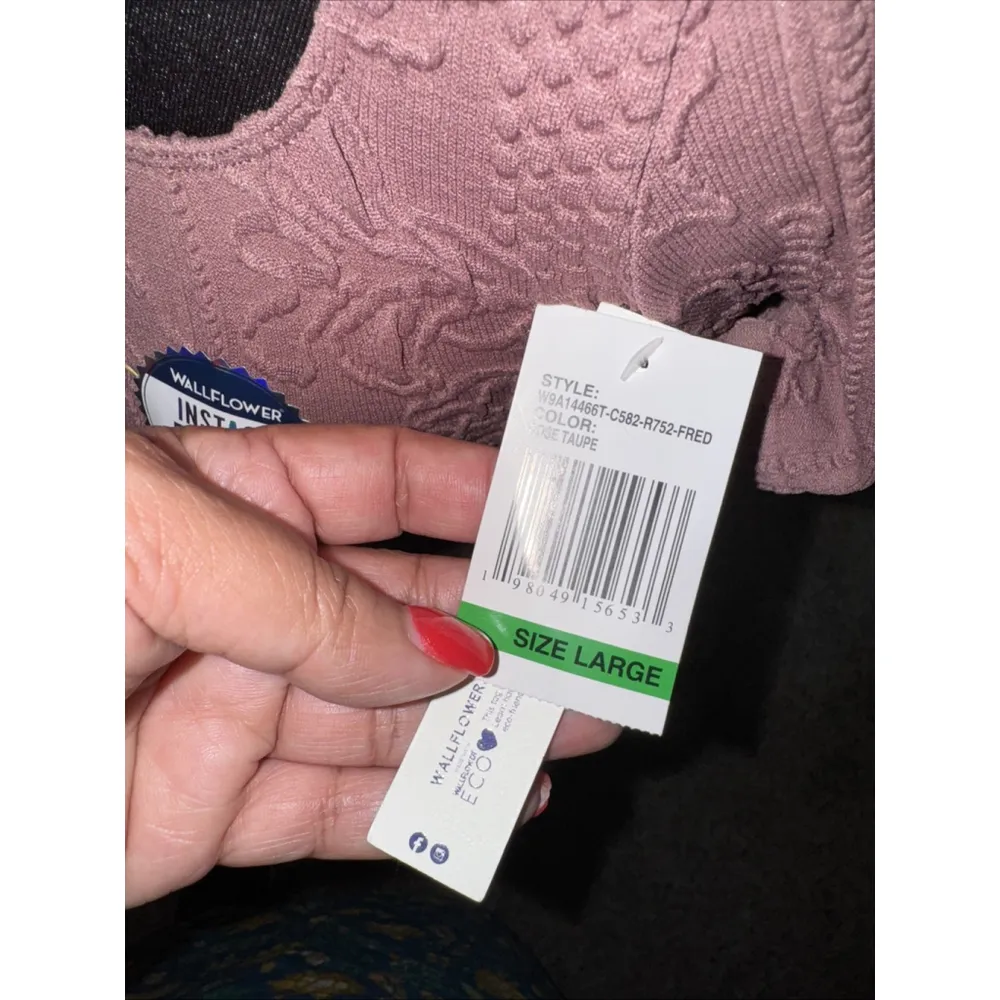 Wallflower Smooth Seamless Rose Taupe Top Pink Size L - Image 6