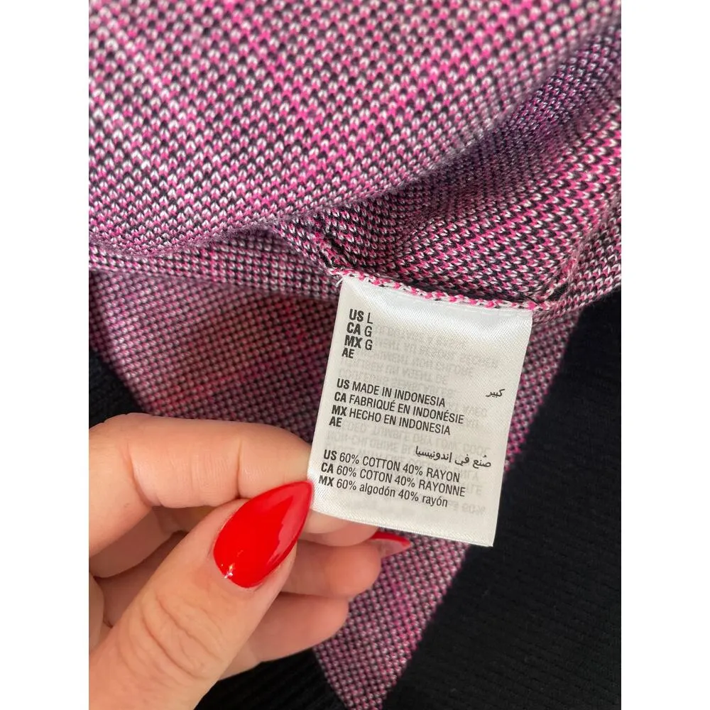 NWT Charter Club Deep Black Combo Plaid Cardigan Topper Layer Cotton Size M - Image 7