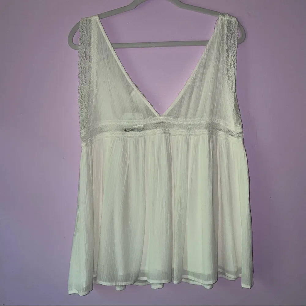 NEW Hayson Size L White Lace Trim Babydoll Tank Top 90s Y2K Cottage Fairy Size L - Image 5