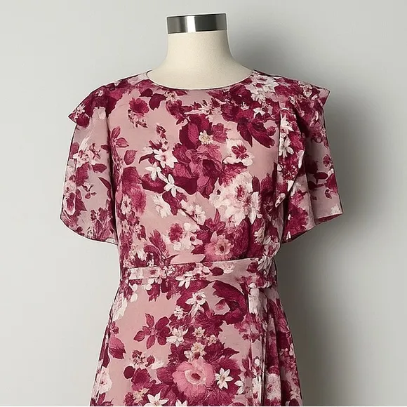 Sage Collective NWT Pink Floral‎ Ruffle Mini Dress Women's Size 10 Summer - Image 3