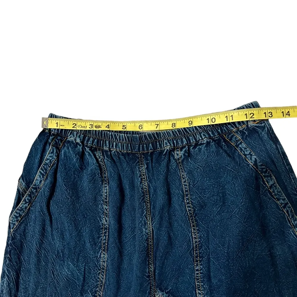 Vintage Sacred Threads Denim Flowy Boho Indie Hippie Harem Pants, Sz M - Image 10