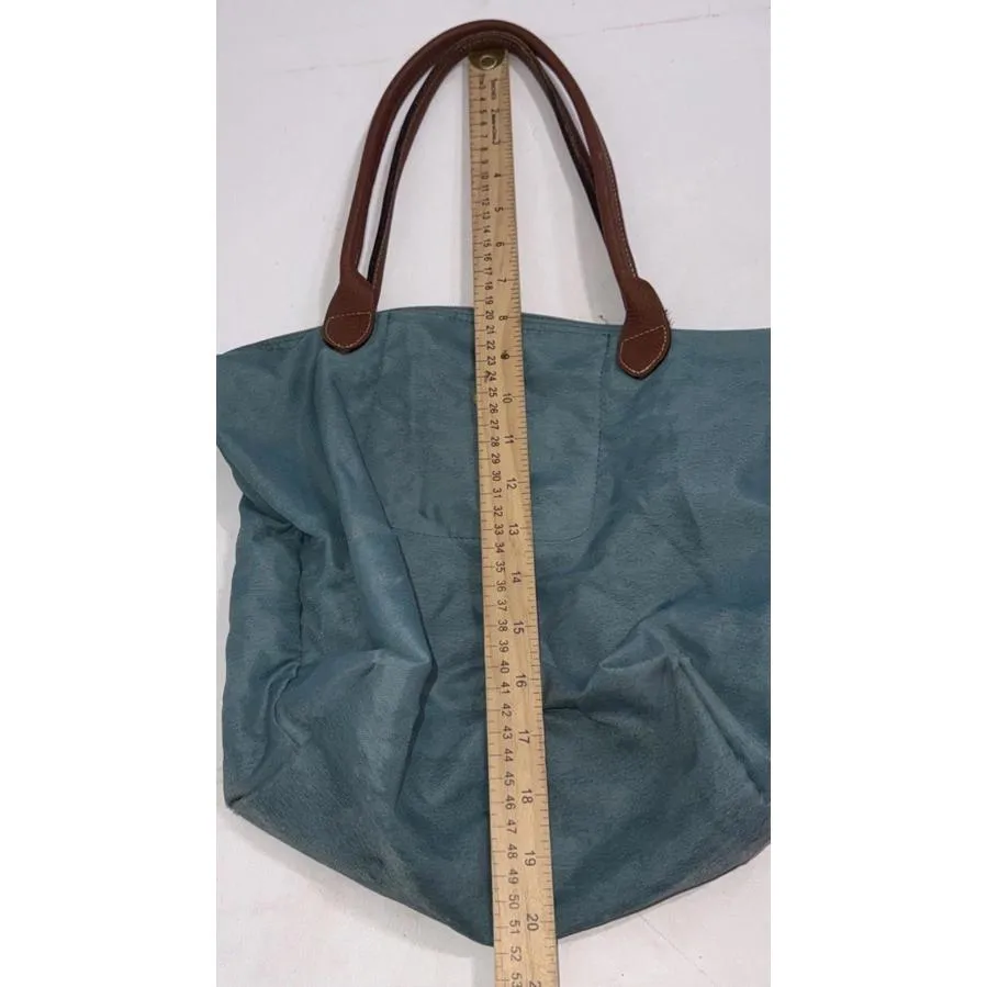 Longchamp Le Pliage Turquoise Blue France Travel Small Designer Canvas Tote Bag - Image 8