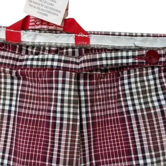 Vintage Esprit Plaid Pants Jr. Size 11/12 Maroon Green White Casual Career Capri - Image 11