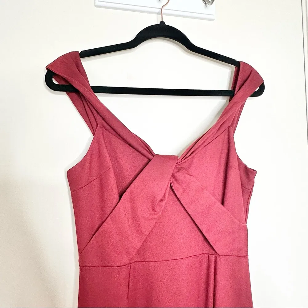 NBD x Revolve Corah Off the Shoulder Gown in Maroon - Image 4