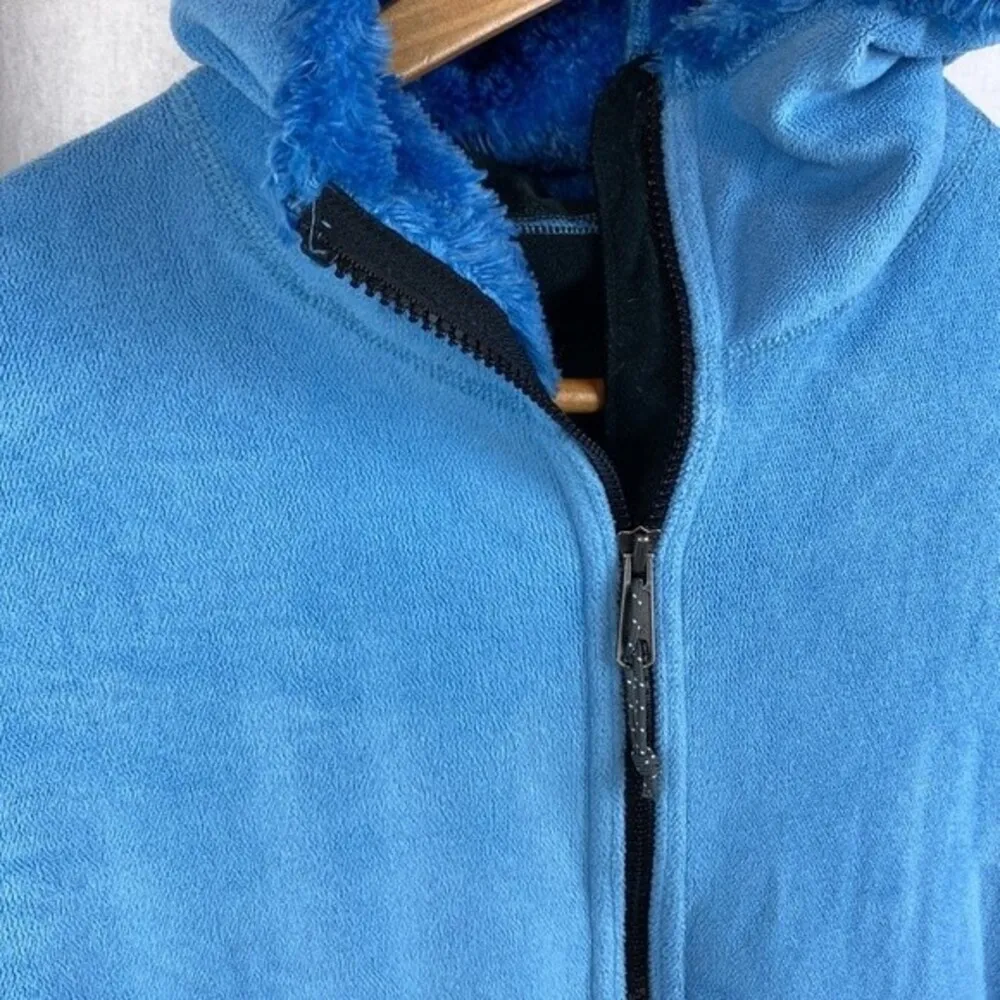 Mountain Hardware Women's Blue Fleece Zip Close Hoody Sport Athletic Jacket L - Image 4