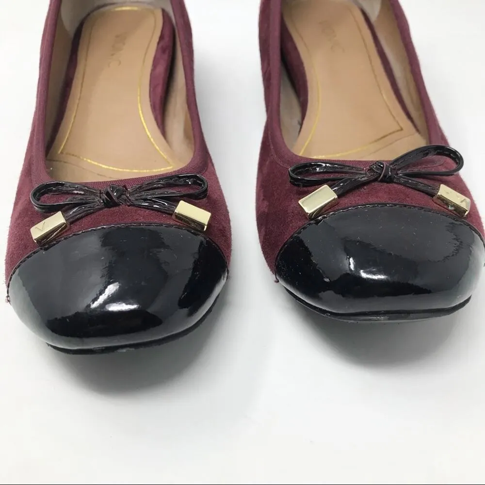 Vionic Daphne Suede Patent Block Heel Bow Low Pump Shoes Merlot Black Burgundy 8 - Image 4