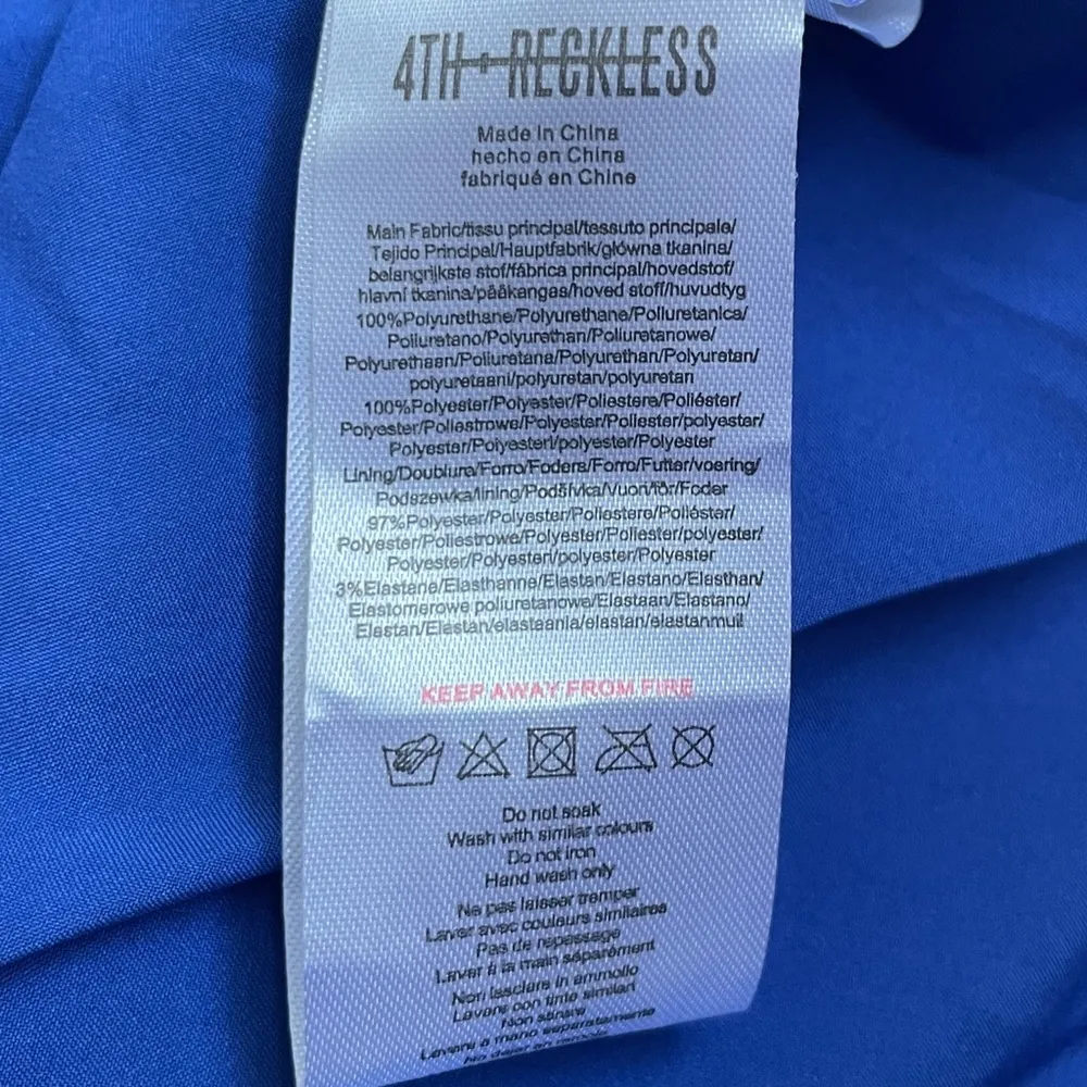 ASOS NEW  4th & Reckless Leather Look Oversized Blazer Mid Blue NWT Women’s XXL - Image 8