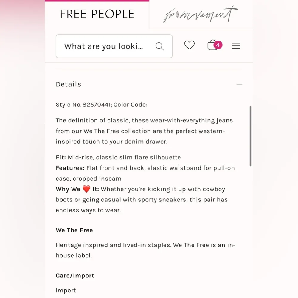 NWT We The Free In My Feelings Cropped Slim Flare Jeans Sold Out On Free People - Image 8