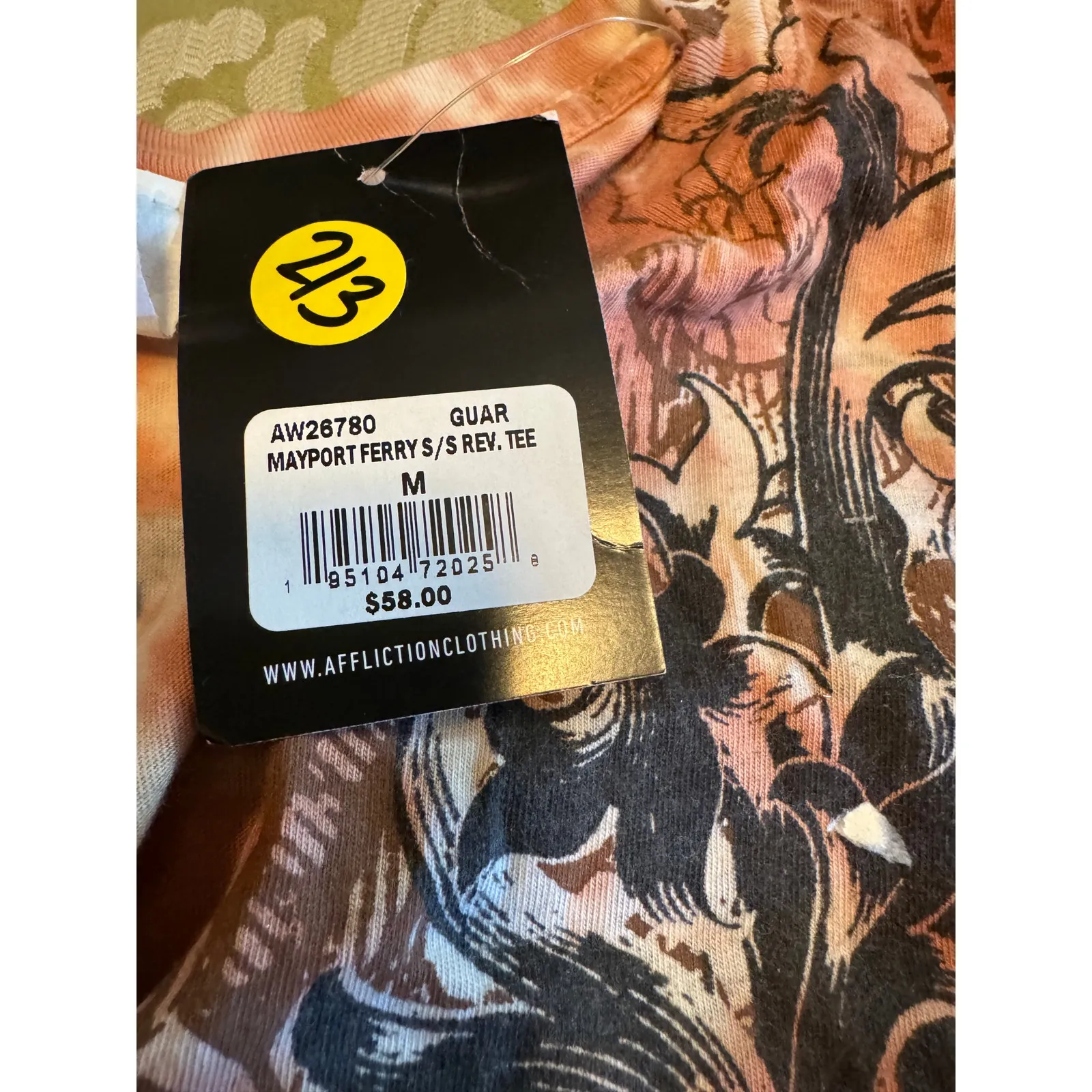 AFFLICTION Mayport Ferry Tee with Braided Cutout, Size M New w/ Tag MSRP $58 - Image 10