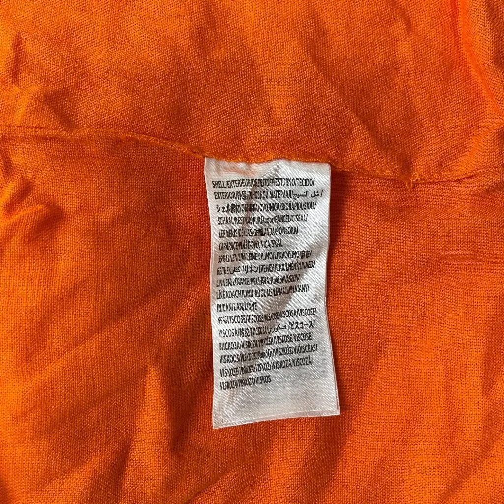 NWOT Farm Rio Orange Bow Linen Crop Top Square Neck Sleeveless Statement Tank M - Image 13