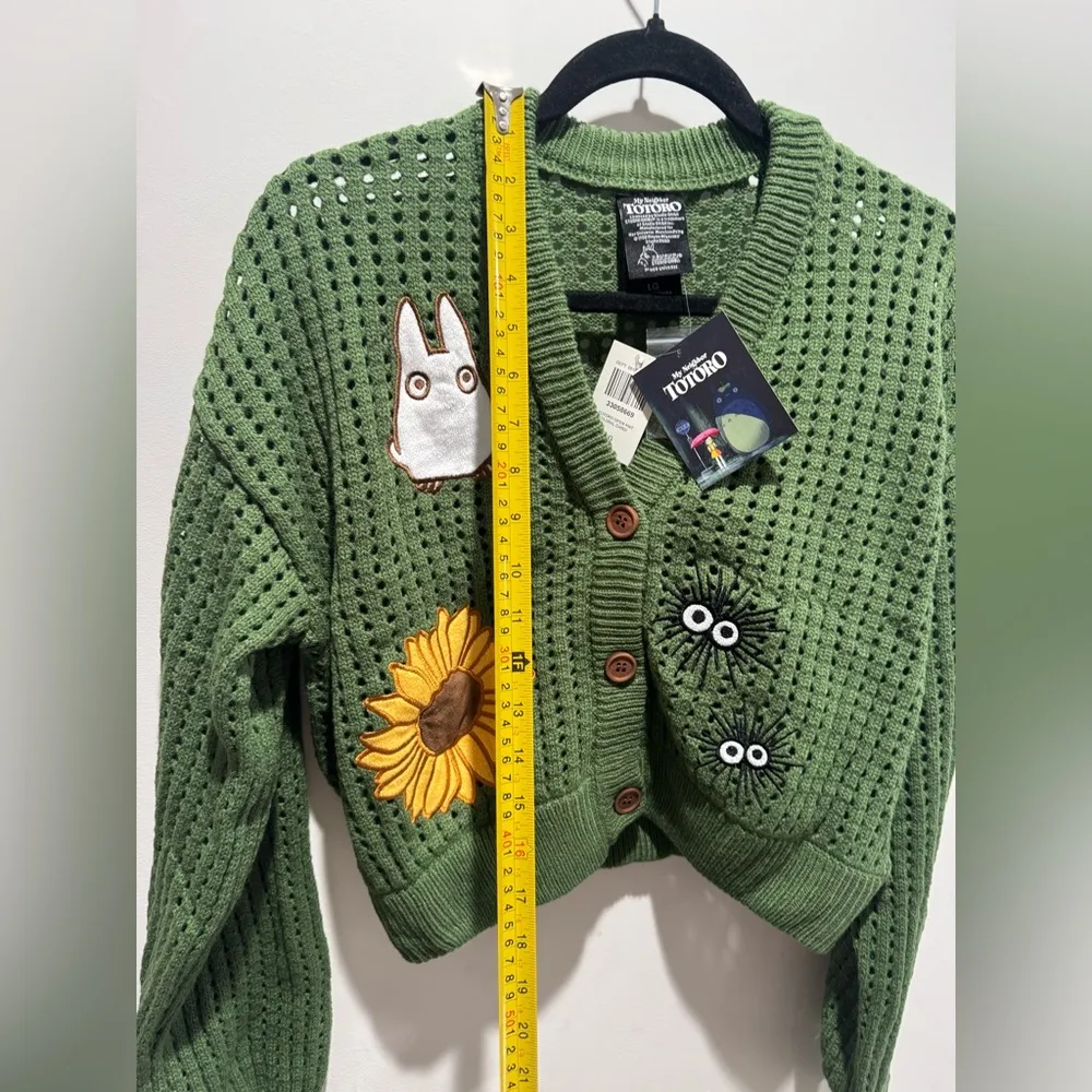 Studio Ghibli My Neighbor Totoro Spring Sunflower Green Crop Cardigan - Image 8