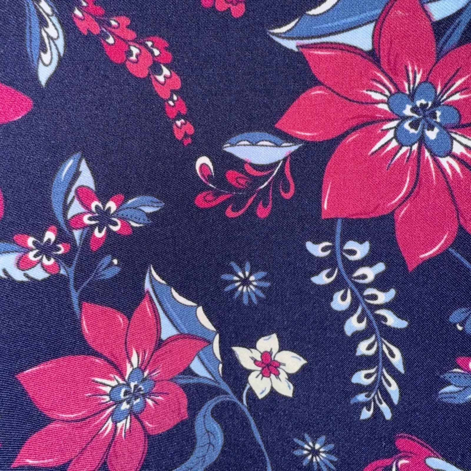 MARGARET‎ M PETITES Navy Floral Pencil Skirt EUC Size XS Petite Blue - Image 5