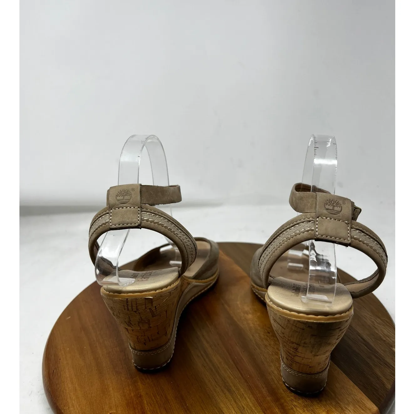 Timberland Sandals  EARTHKEEPERS Maeslin Tan Leather Cork Wedge Sandals Size 10‎ - Image 4