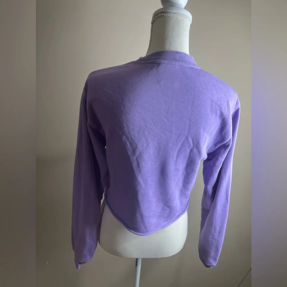Aritzia TNA airy perfect fleece crop sweatshirt XS Purple - Image 10