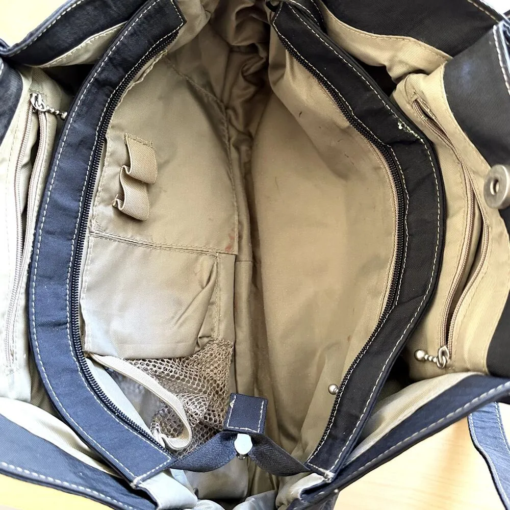 Baggallini Baby Hampton Travel Bag Shoulder Multi Pockets Nylon Black Large - Image 5