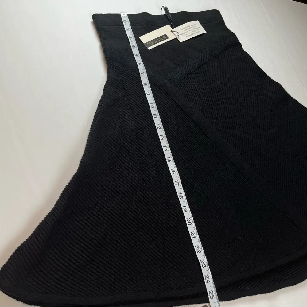 Anthropologie Tracy Reese Womens SZ Medium Black Flared Mini Skirt Knit Midi NEW - Image 9