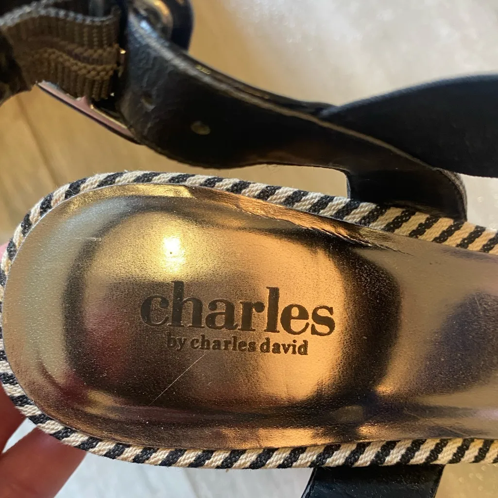 Charles by Charles David Straw Woven Wedges with Black Straps, women’s 10 - Image 12