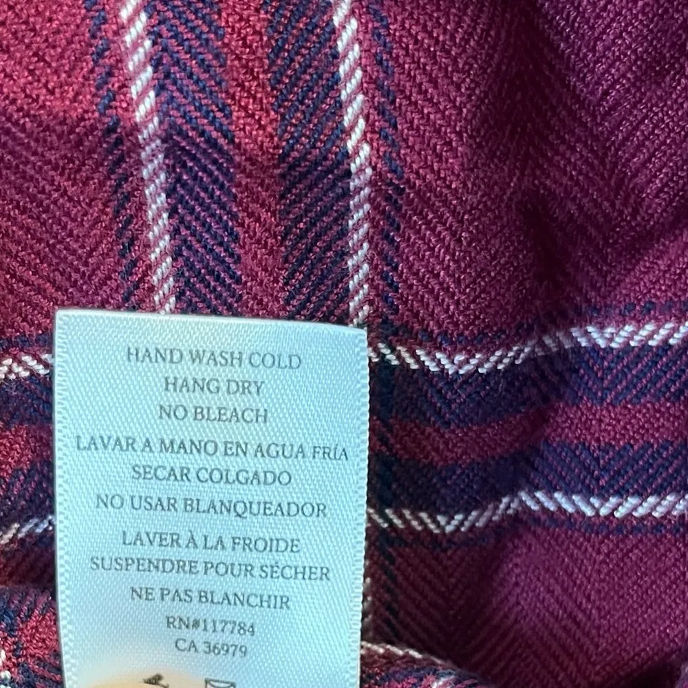 Rails Button Up Hunter Plaid Shirt in Merlot Navy White Sz XS EUC Red Blue - Image 13