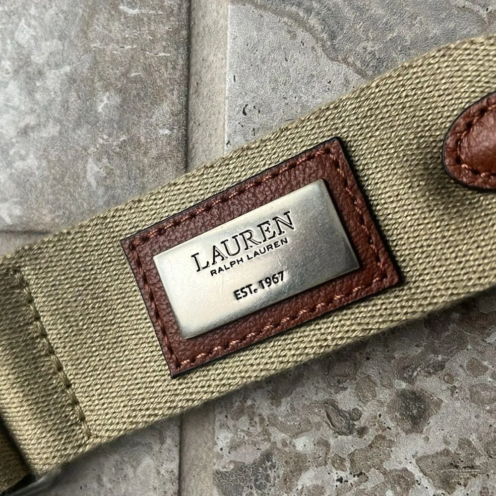 Ralph Lauren Studded Leather Noa Crossbody with Front Pockets, Brown, New w/Tag - Image 13