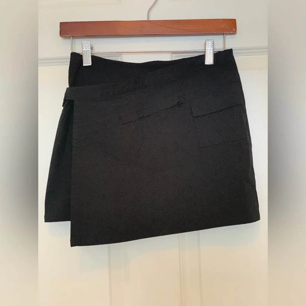 Express Black Velcro Wrap Mini Skirt.    Size-1/2 - Image 2
