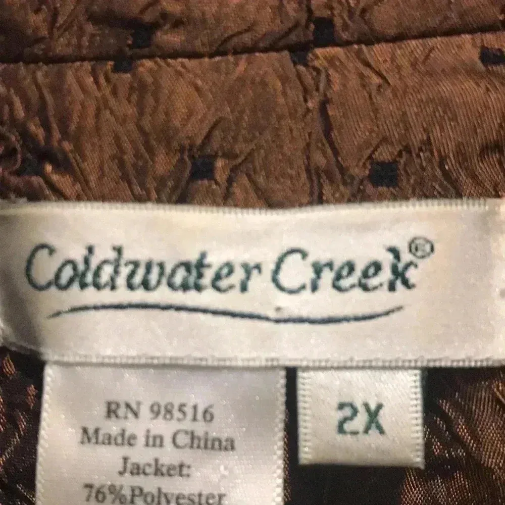 COLDWATER CREEK WOMENS SIZE 2X BROWN LINED JACKET EXCELLENT CONDITION - Image 5