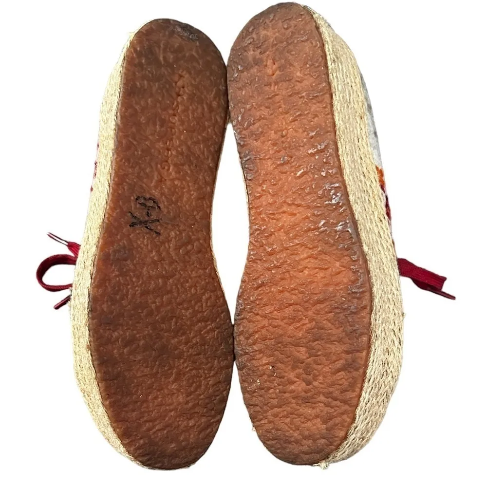 SUPERGA Wool Embroidered Espadrilles Platform Sneakers Shoes 7.5 - Image 7