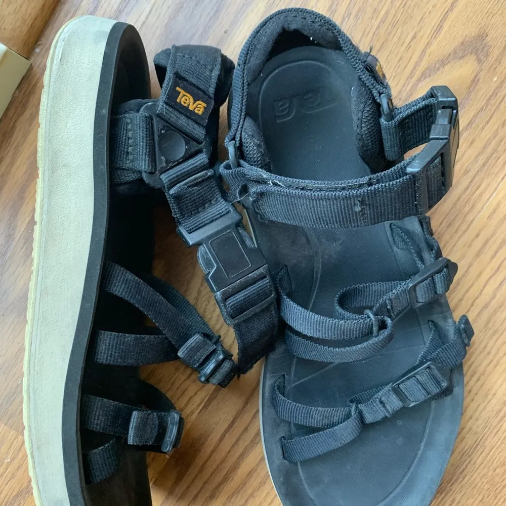 Teva Black Women Sandals Velcro Size 8 Summer Footwear Shoes Casual Good - Image 2