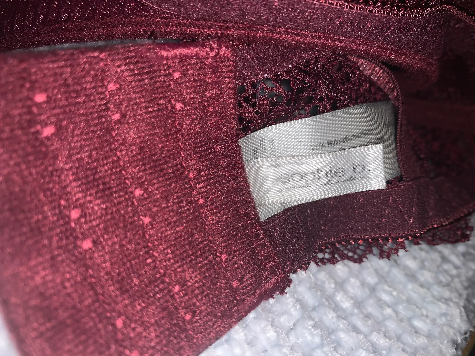 Sophie B Burgundy Lace Bra - Image 4