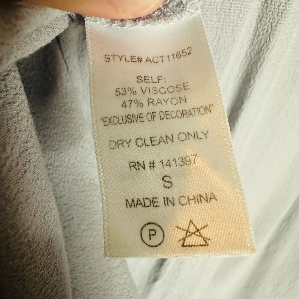 ASTR the Label Pale Grey Tie at Neck Wrist Ties Tassle Blouse Size Small - Image 11