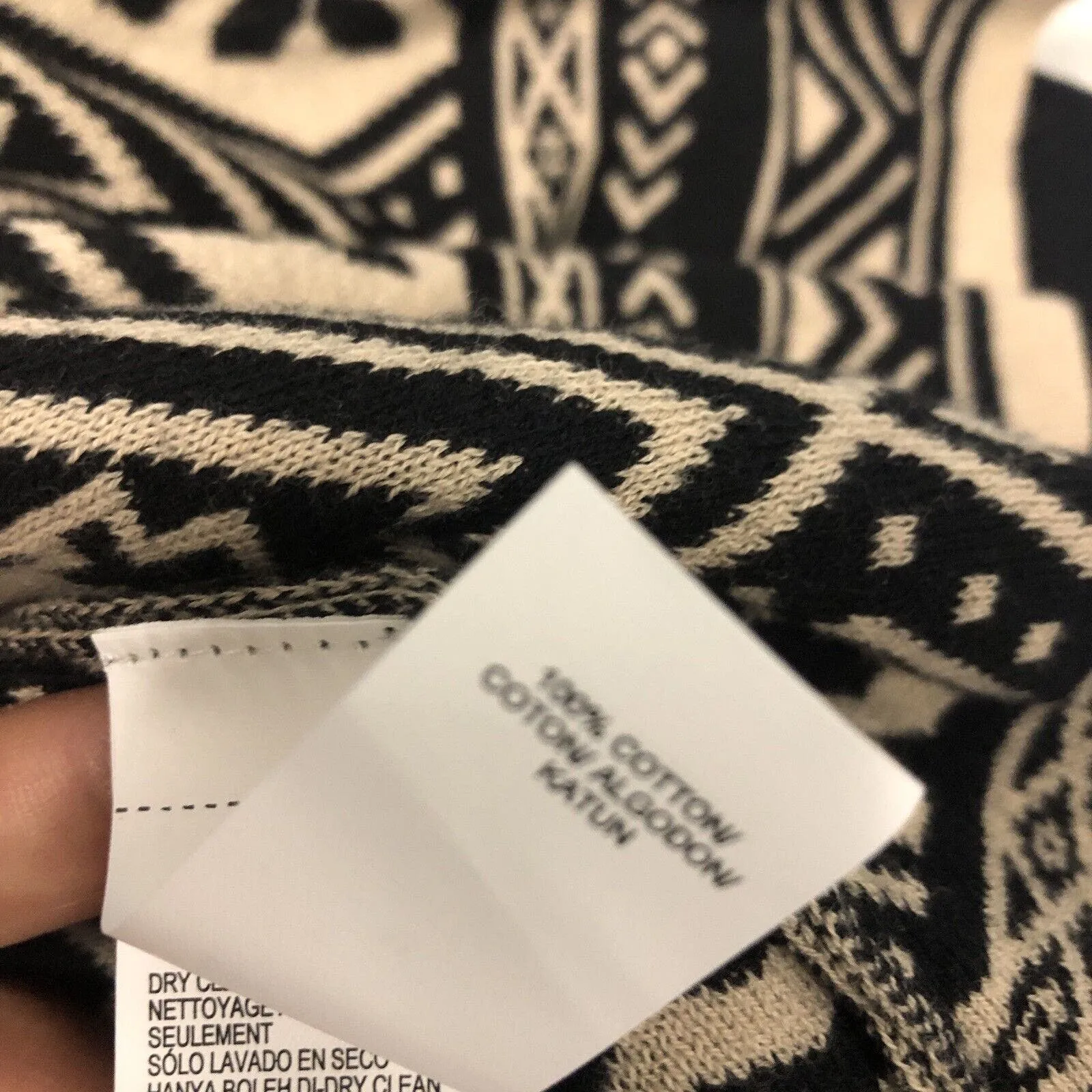 Lucky Brand Southwest Open Front Cardigan Long Line Aztec Waterfall Sweater SZ M - Image 8